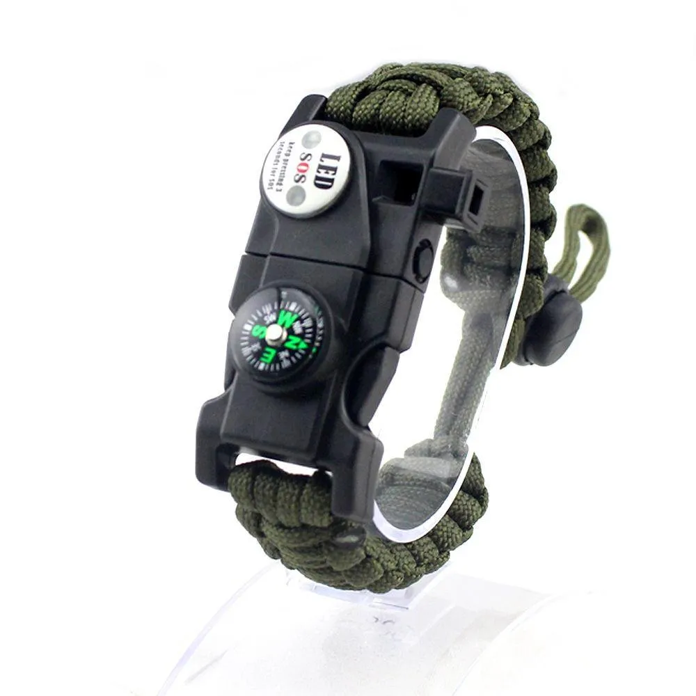 Adjustable Survival Bracelet, Paracord Emergency Sports Wristband