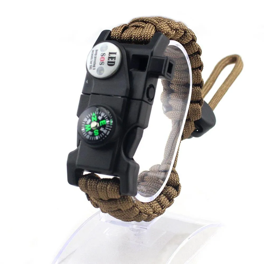 Adjustable Survival Bracelet, Paracord Emergency Sports Wristband