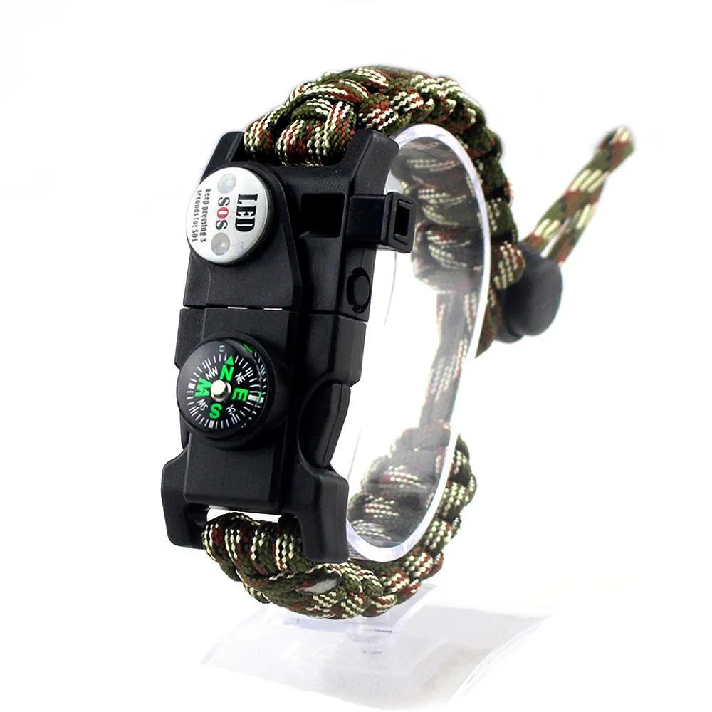 Adjustable Survival Bracelet, Paracord Emergency Sports Wristband