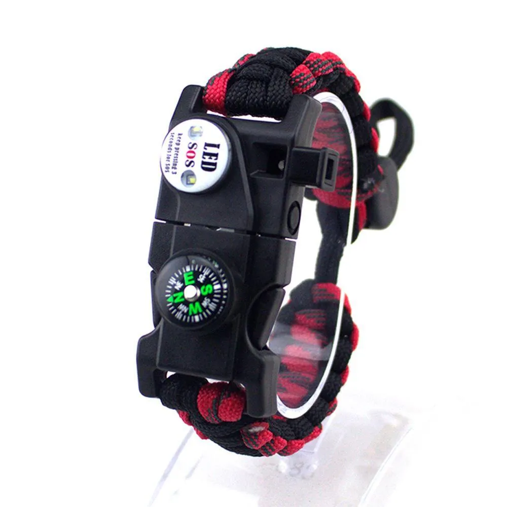 Adjustable Survival Bracelet, Paracord Emergency Sports Wristband