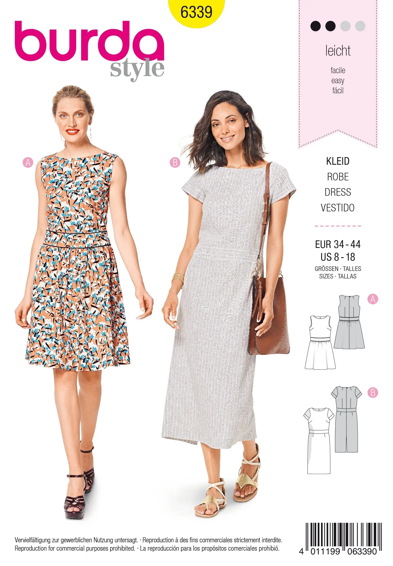 BD6339 Dresses with waistband sewing pattern