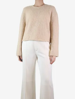 Beige cashmere-blend jumper - size S