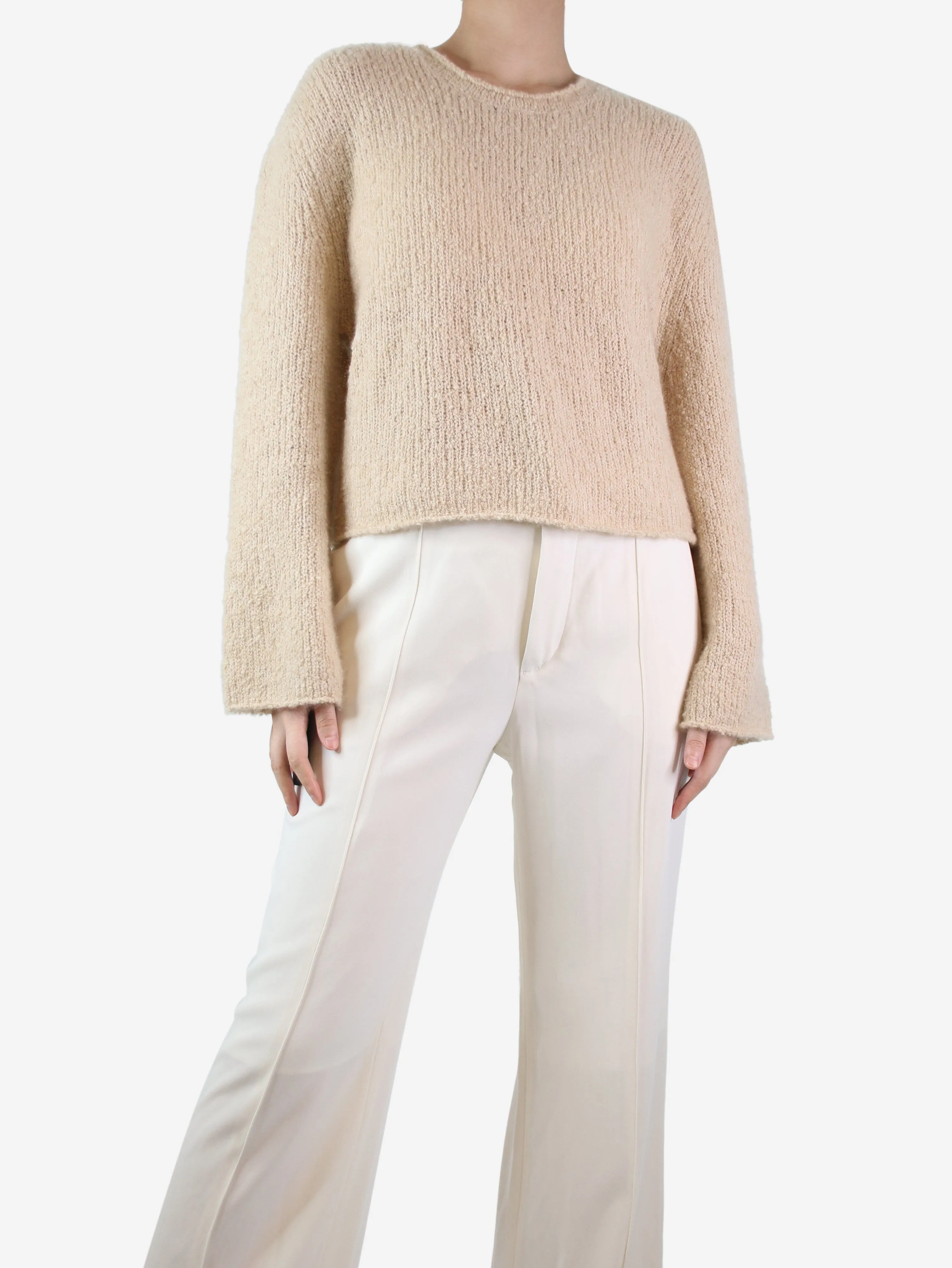 Beige cashmere-blend jumper - size S