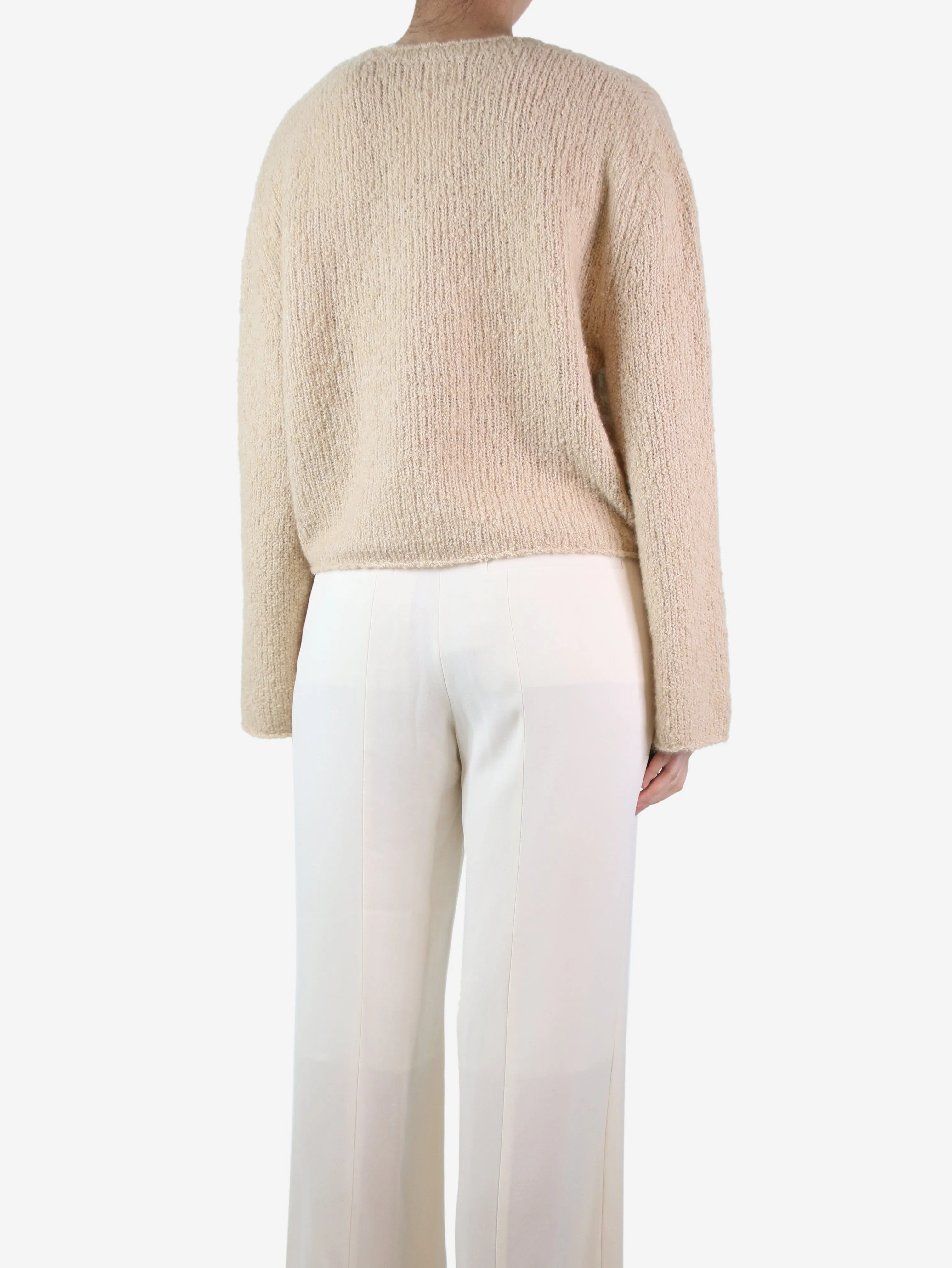 Beige cashmere-blend jumper - size S