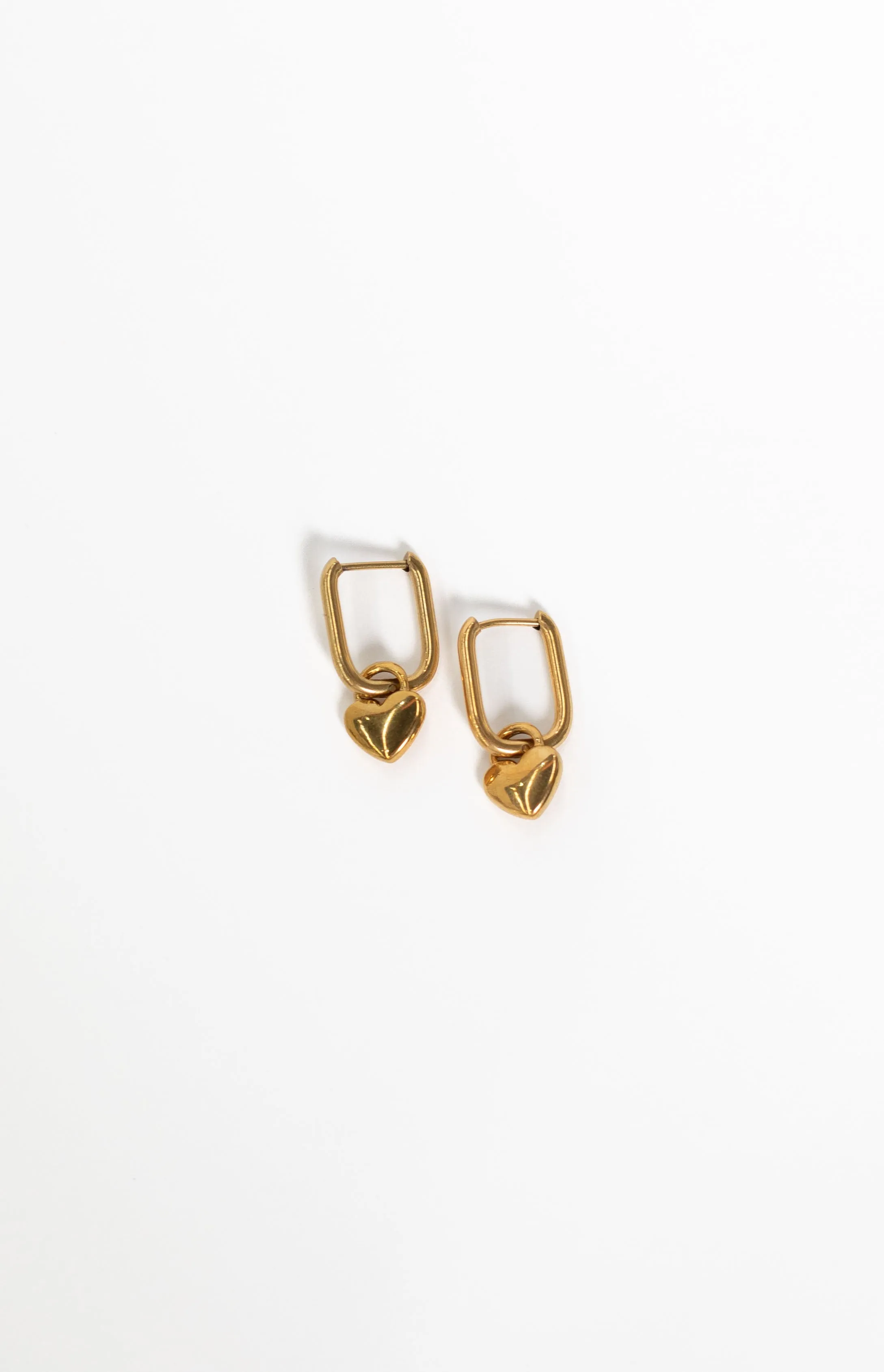 Berni Gold Heart Hoop Earrings