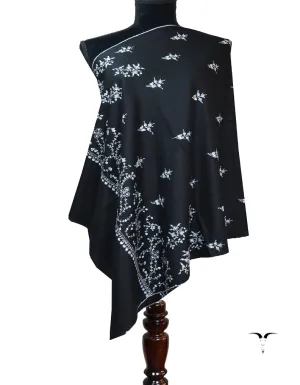 black embroidery pashmina stole 8385