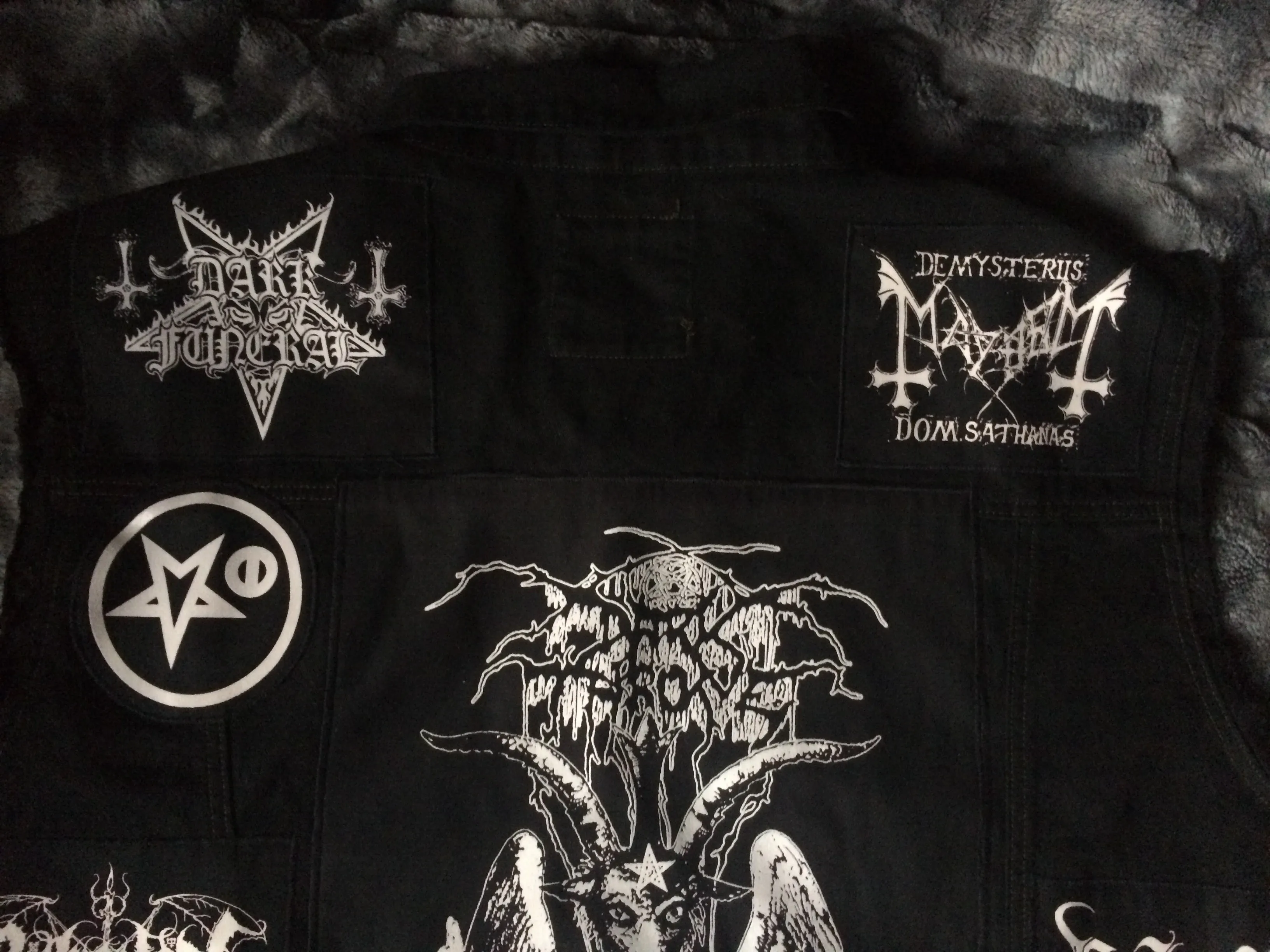 Black Metal Battle Jacket Cut-Off Denim Vest Darkthrone Watain Bathory Dissection Immortal