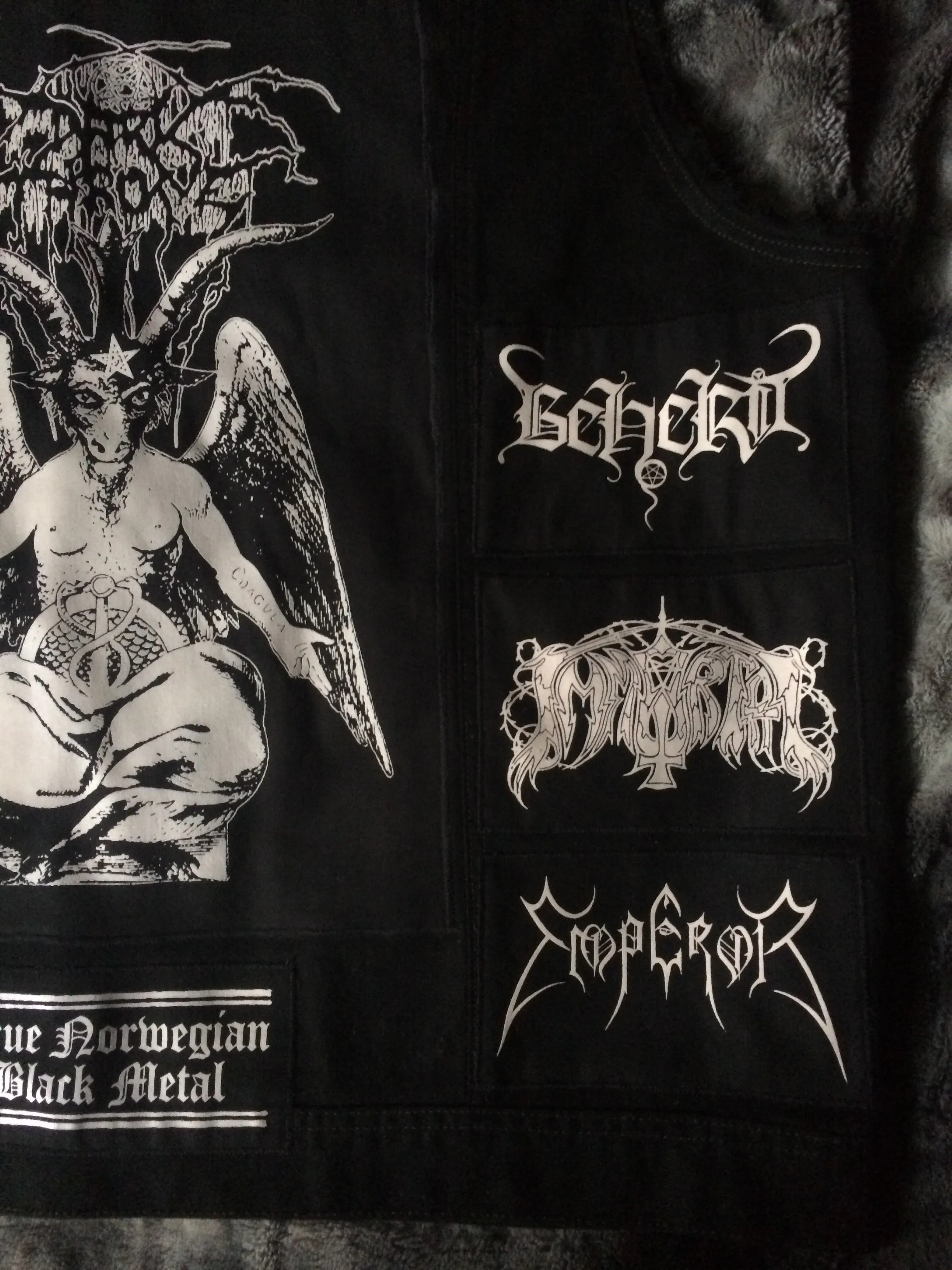 Black Metal Battle Jacket Cut-Off Denim Vest Darkthrone Watain Bathory Dissection Immortal