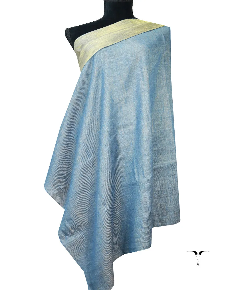 Blue Zari Reversible Pashmina Shawl 8006