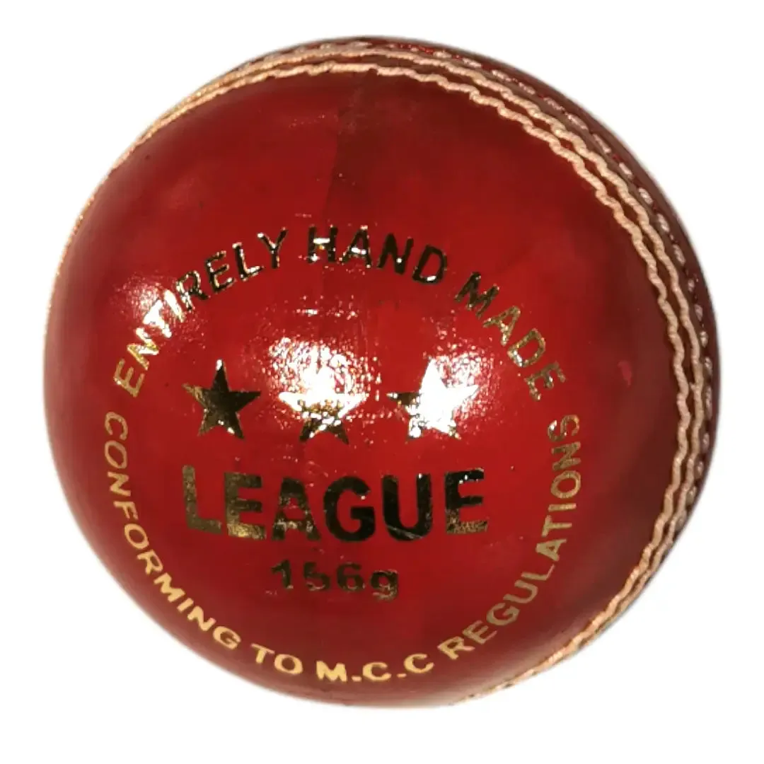 Bratla League Cricket Ball Leather Hard Ball Hand Stitched Senior