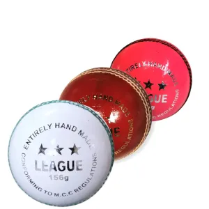 Bratla League Cricket Ball Leather Hard Ball Hand Stitched Senior