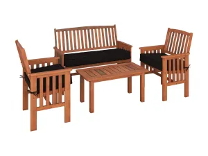 Brown Wooden 4pc Patio Set