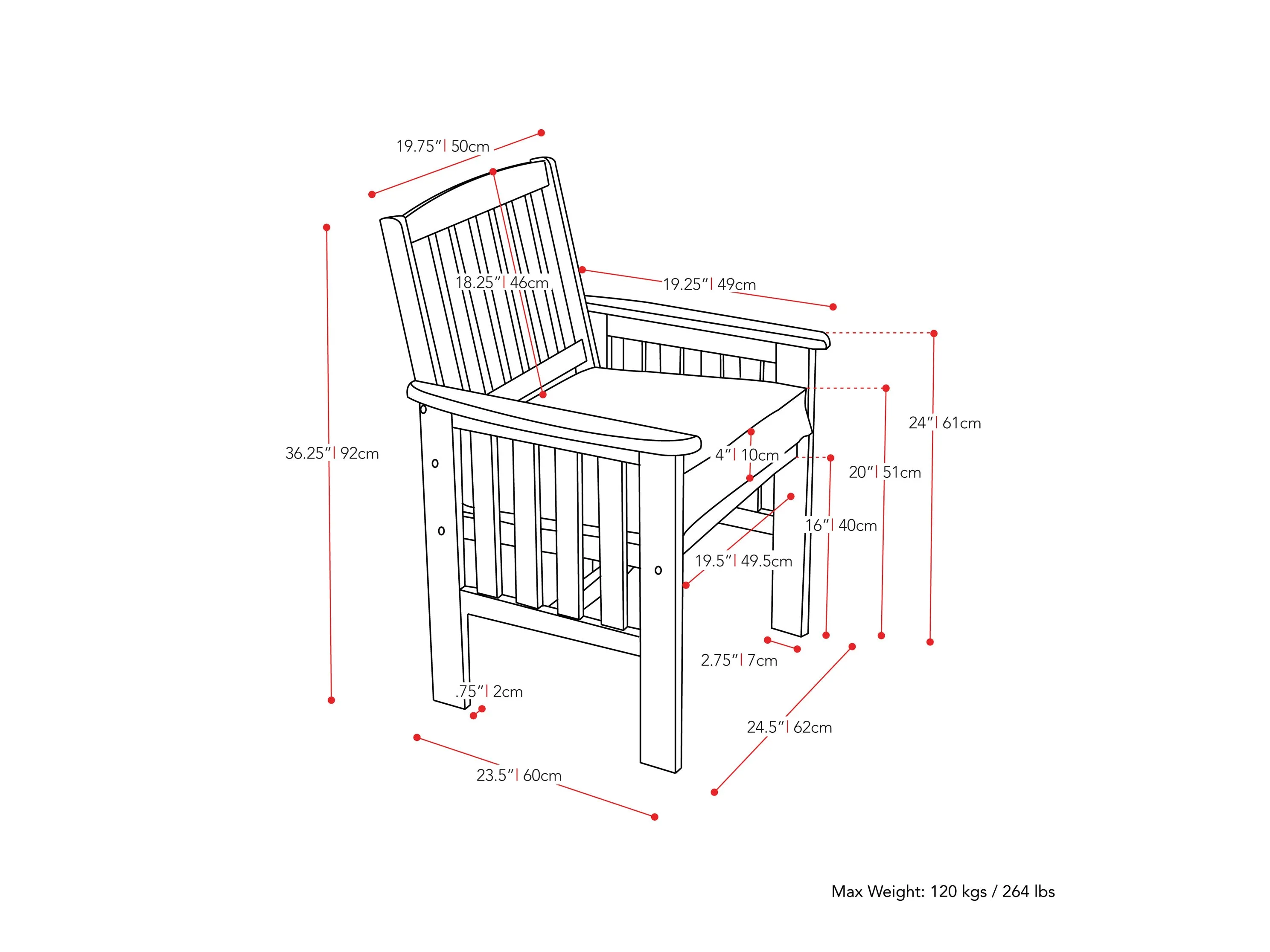 Brown Wooden 4pc Patio Set