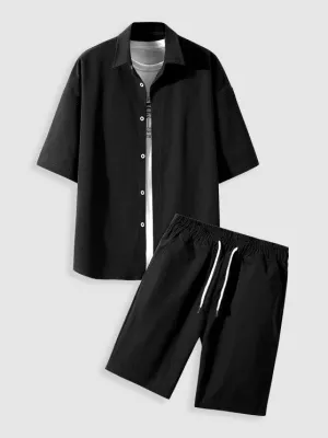 Button Shirt And Shorts Set