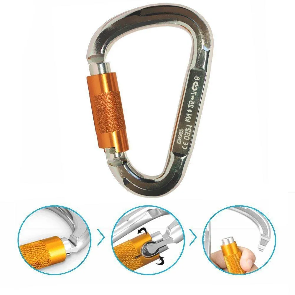 Carabiner Clip Aluminium Wiregate Heavy Duty Durable D-Ring Hooks