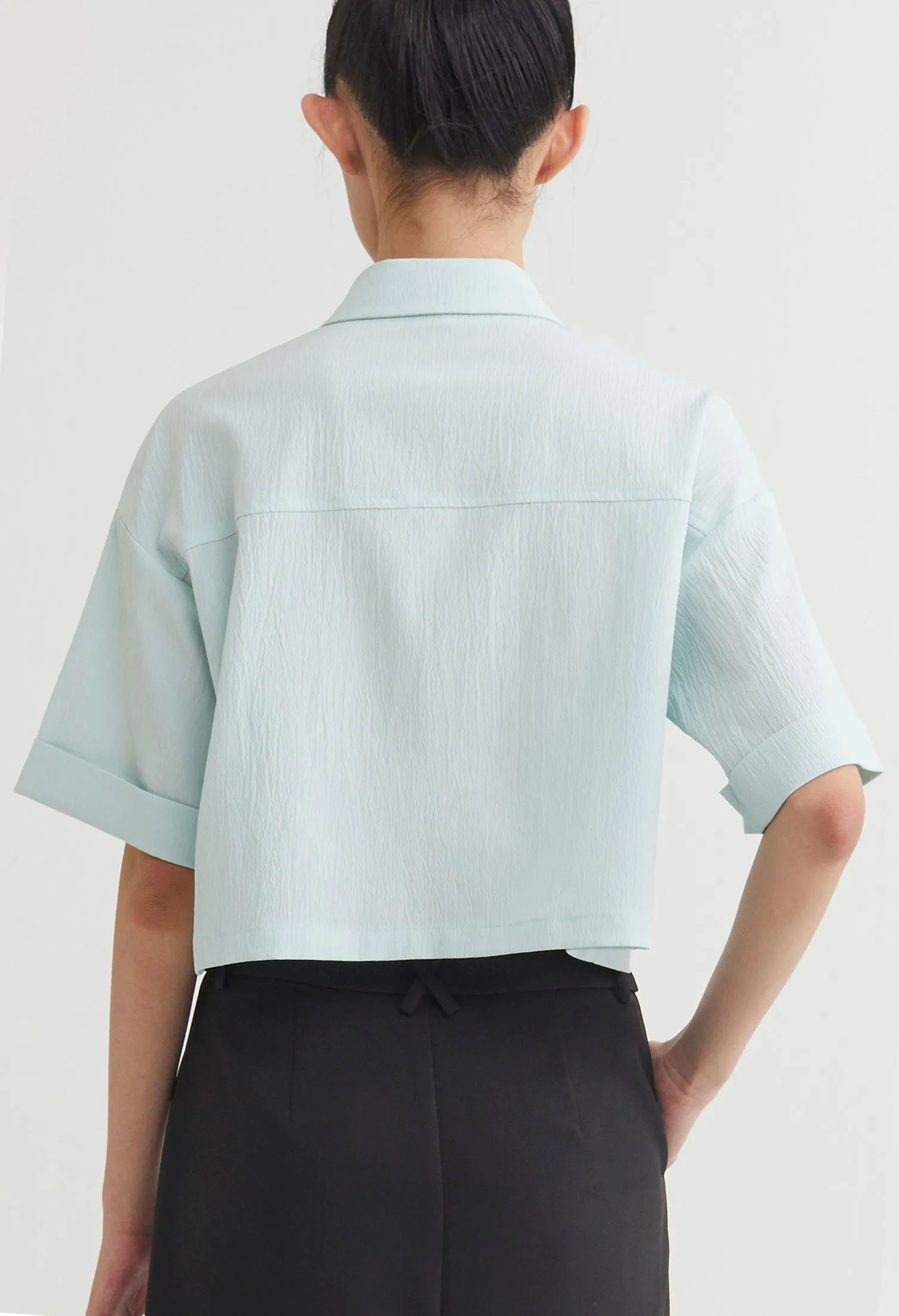 Classic Button Front Boxy Blouse