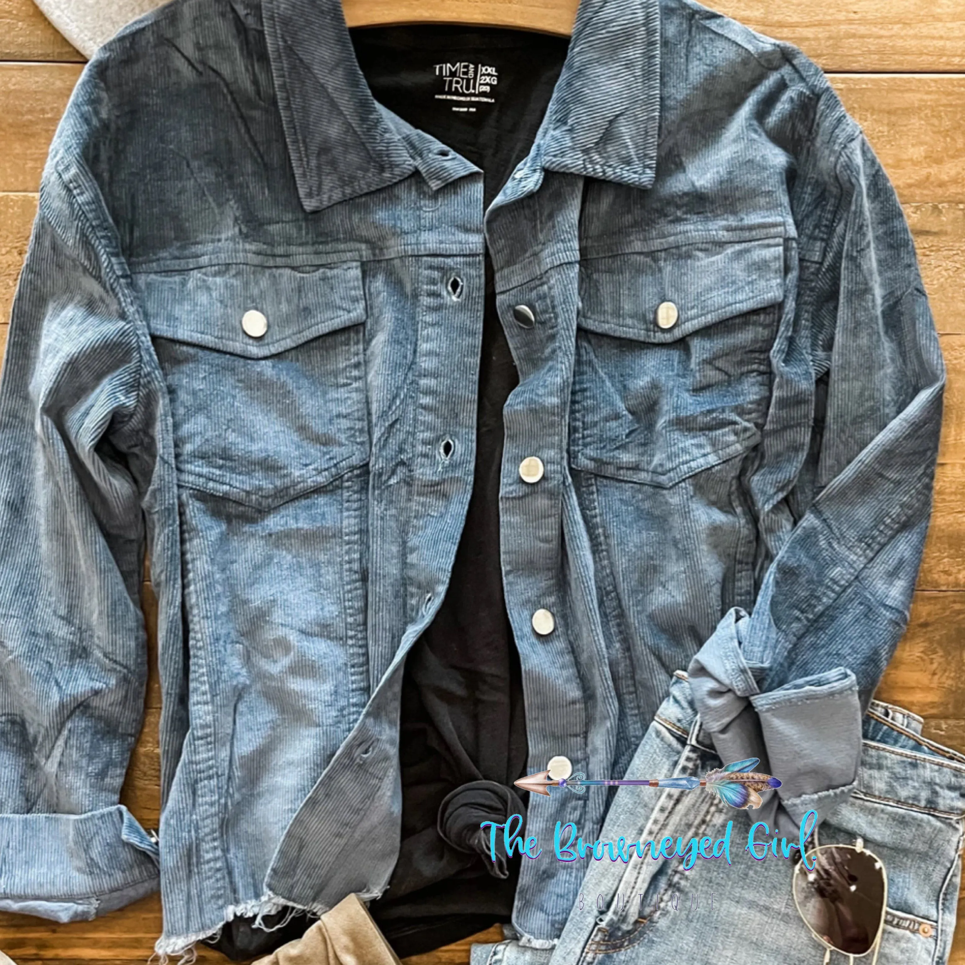 Colbie Corduroy Shacket Blue