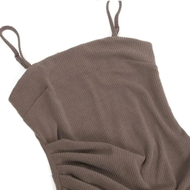 Cross Crop Hoodie: Your Ruffle Split Slip Dress Combo