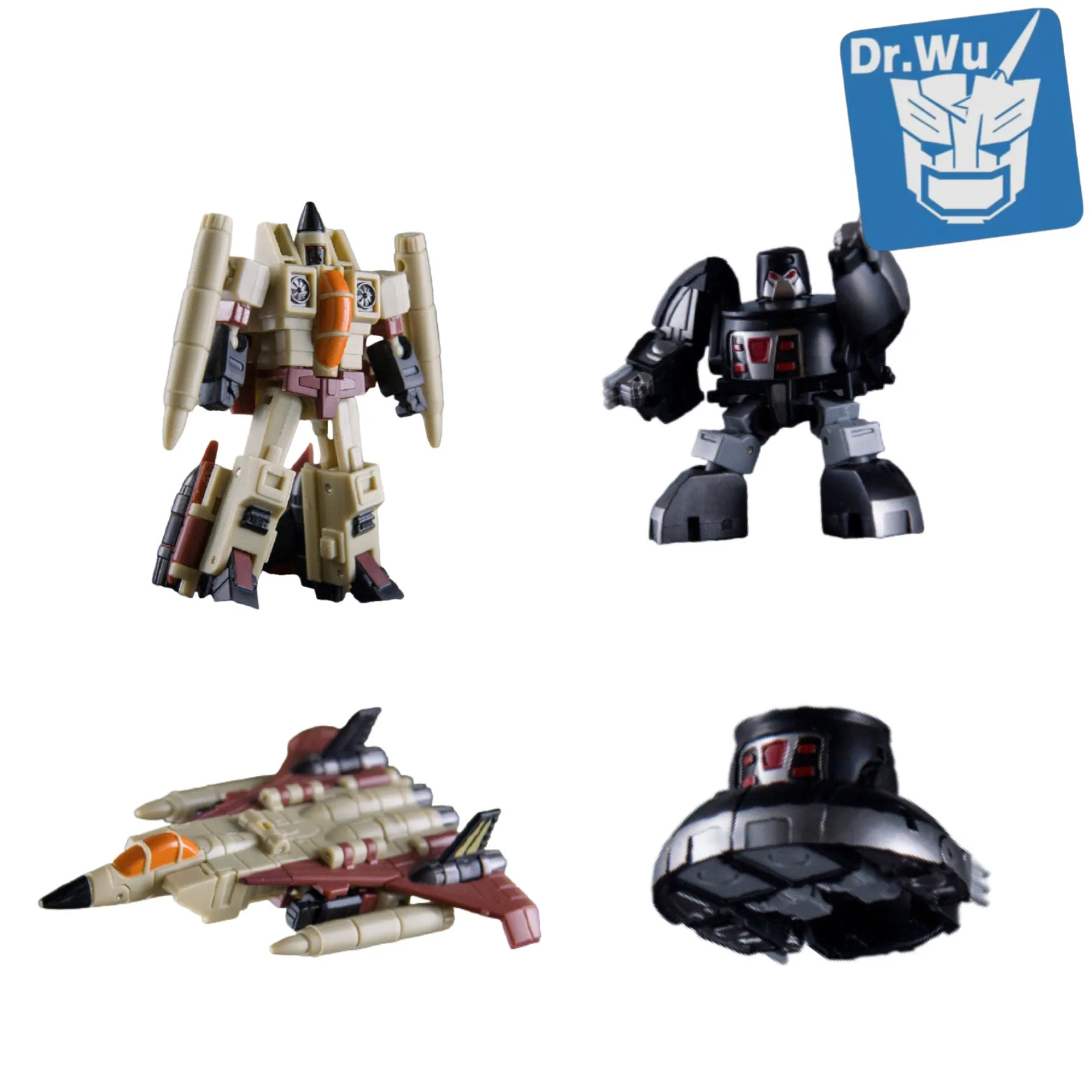 Dr.Wu & Mechanic Studio Extreme Warfare 4 Sets DW-E21S Sand Dust (Ramjet Desert) / DW-E22B Pathfinder (Cosmos Black) to Earthrise Titan Class 2 in 1 set 4.5cm