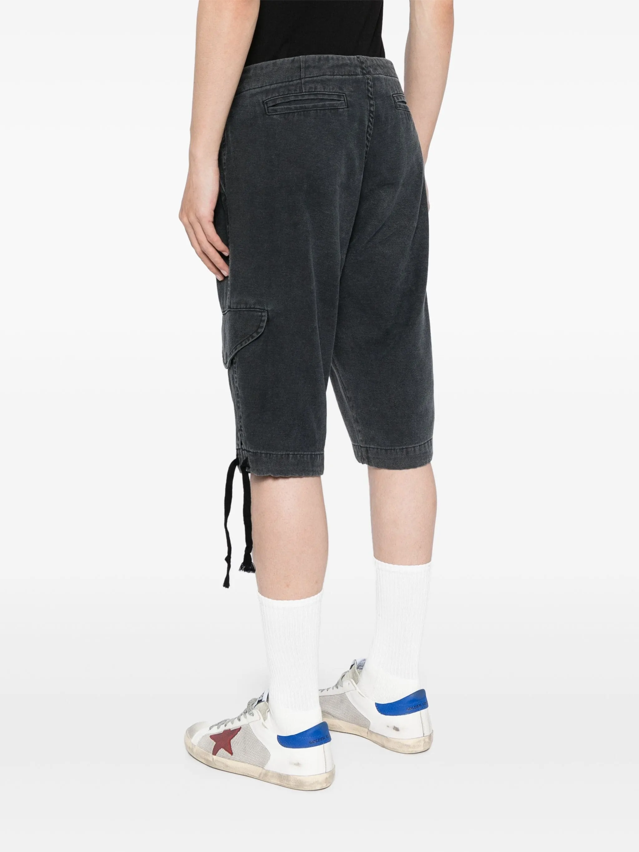 ELASTICATED COTTON-BLEND CARGO SHORTS