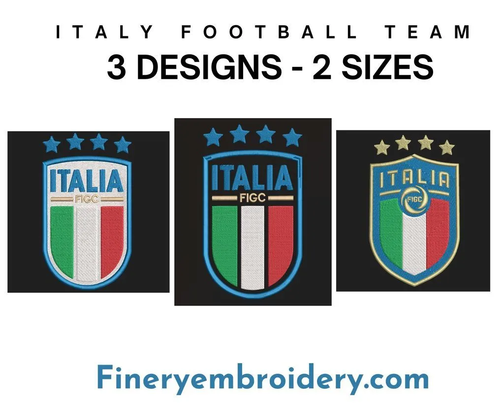 Football Club Team Italy logo: Embroidery Design