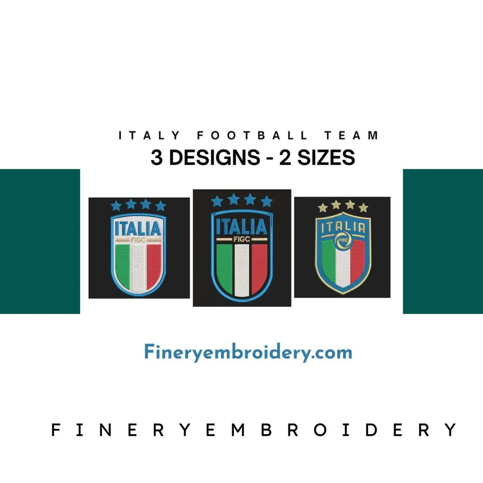 Football Club Team Italy logo: Embroidery Design