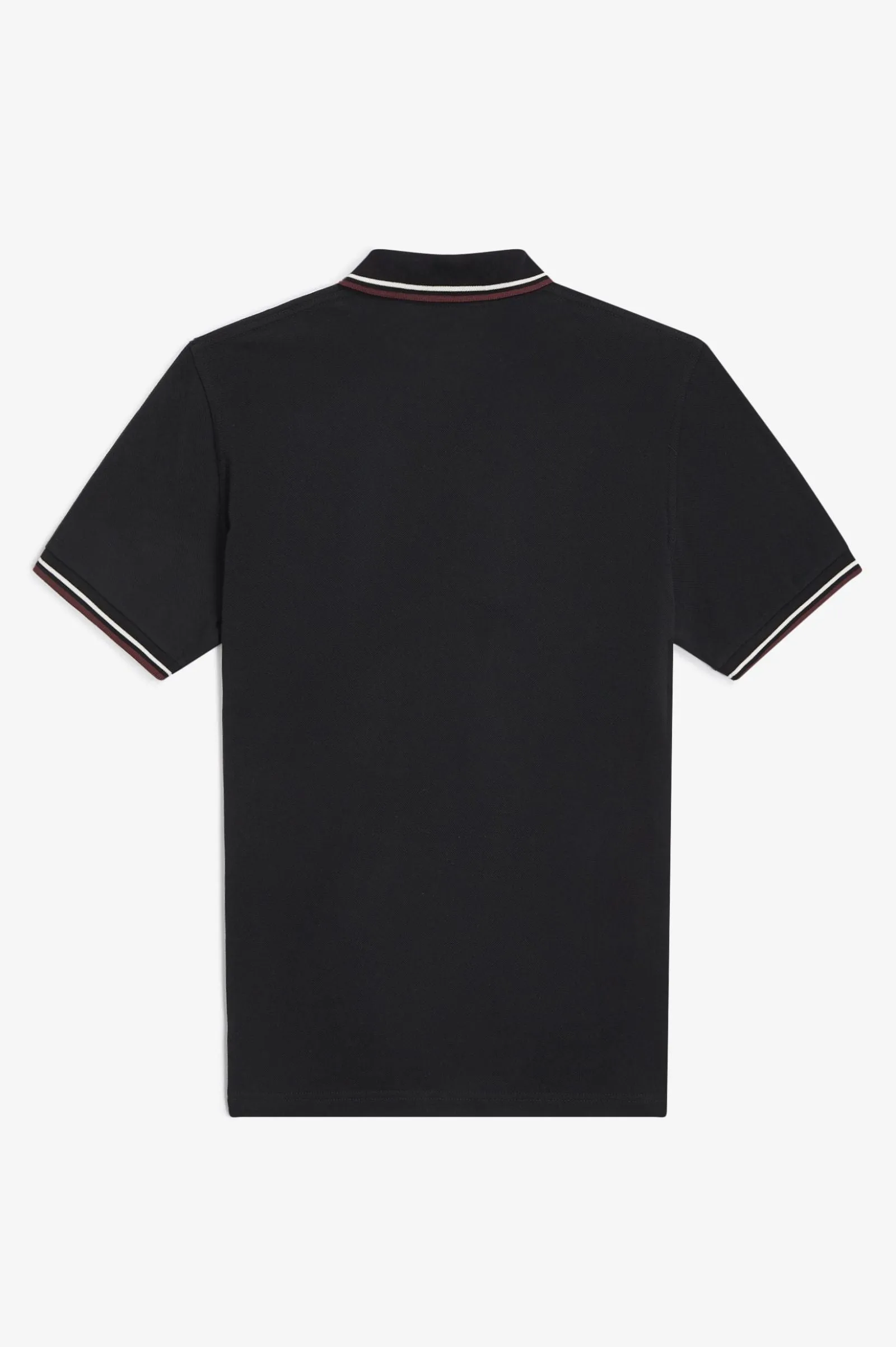 Fred Perry Twin Tipped Polo Black/Ecru/Oxblood