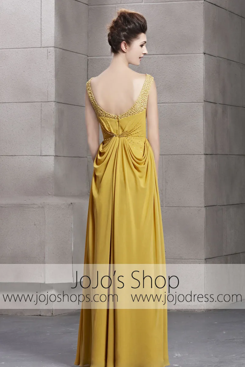 Gold Low Back Grecian Pageant Bridesmaid Evening Cocktail Dress CX830083