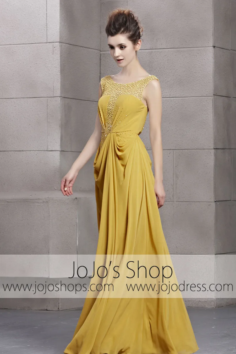 Gold Low Back Grecian Pageant Bridesmaid Evening Cocktail Dress CX830083