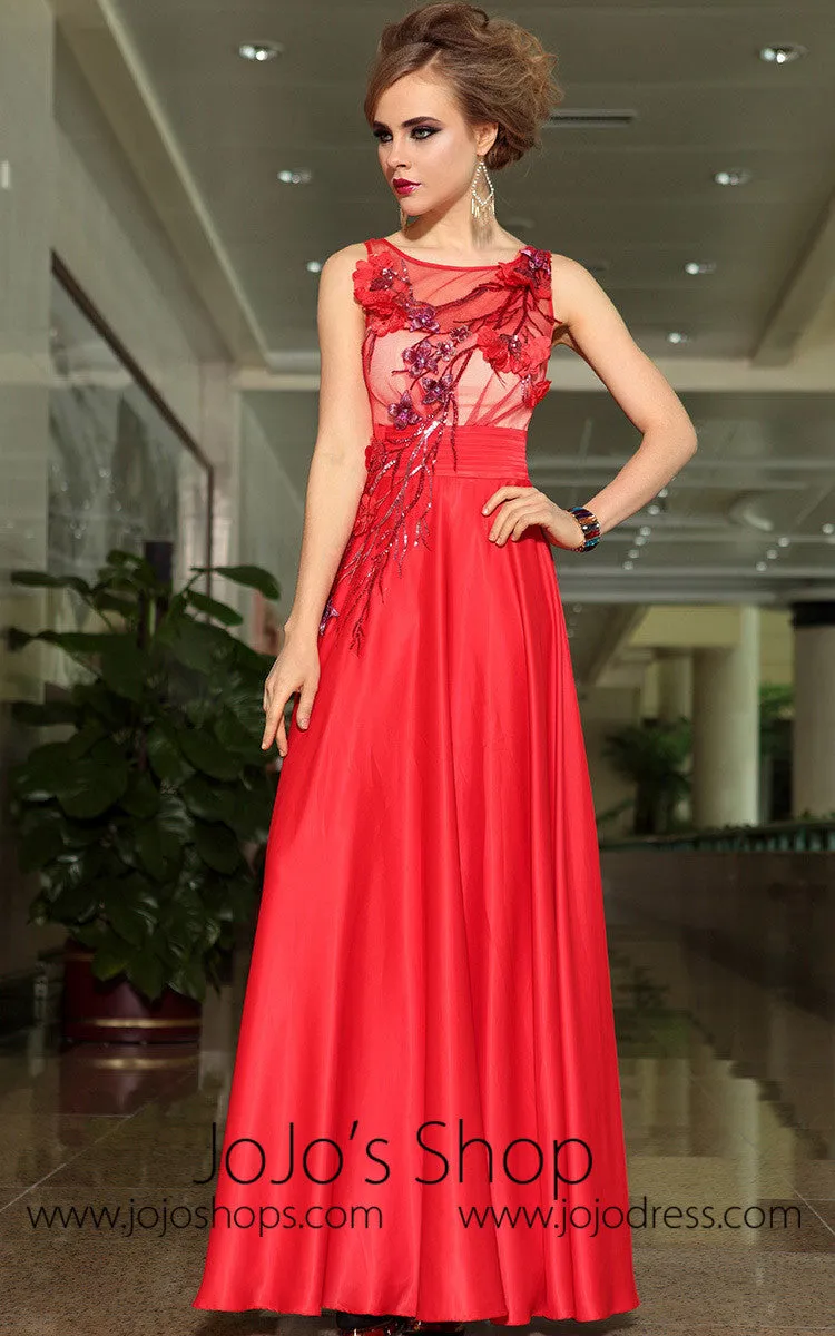 Grecian Red Jewel Neck Modest Chiffon Formal Prom Evening Cocktail Dress DQ830896