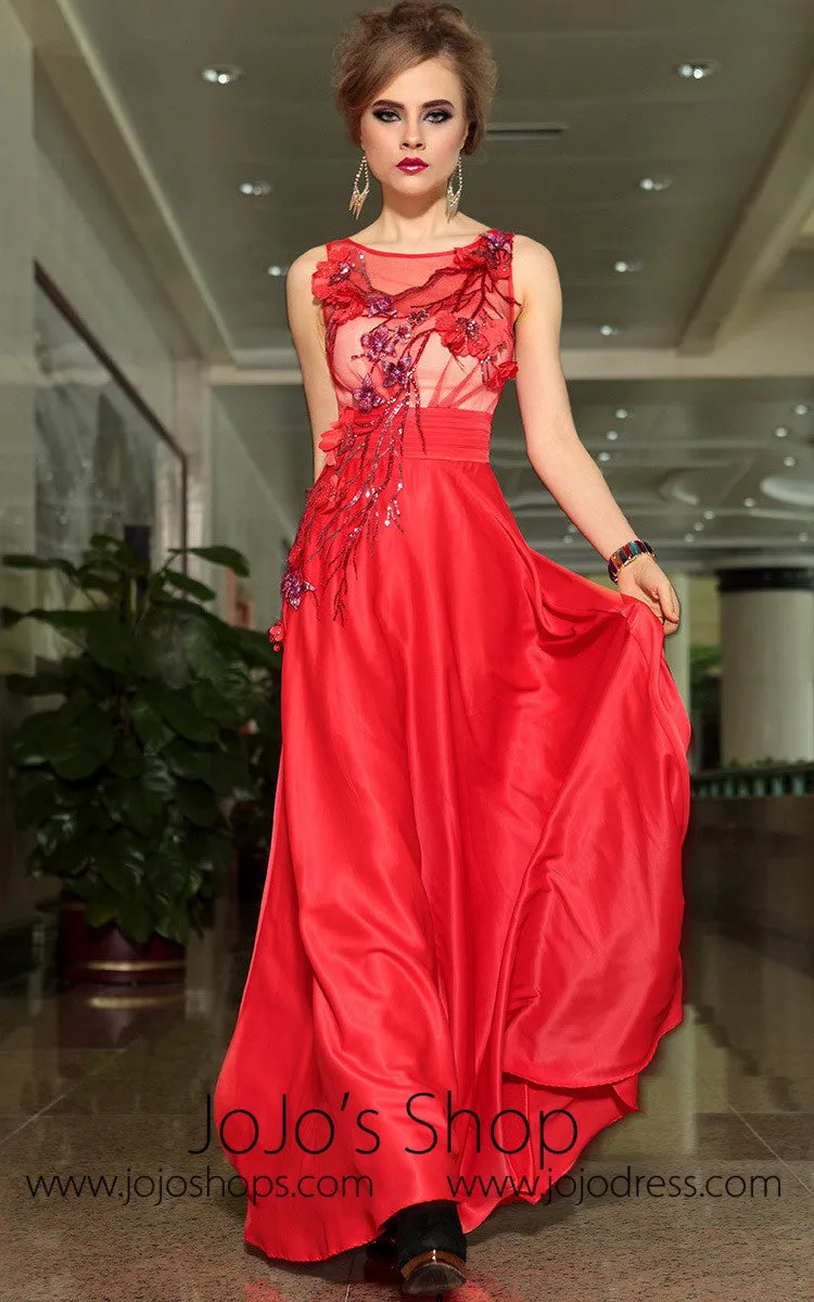 Grecian Red Jewel Neck Modest Chiffon Formal Prom Evening Cocktail Dress DQ830896