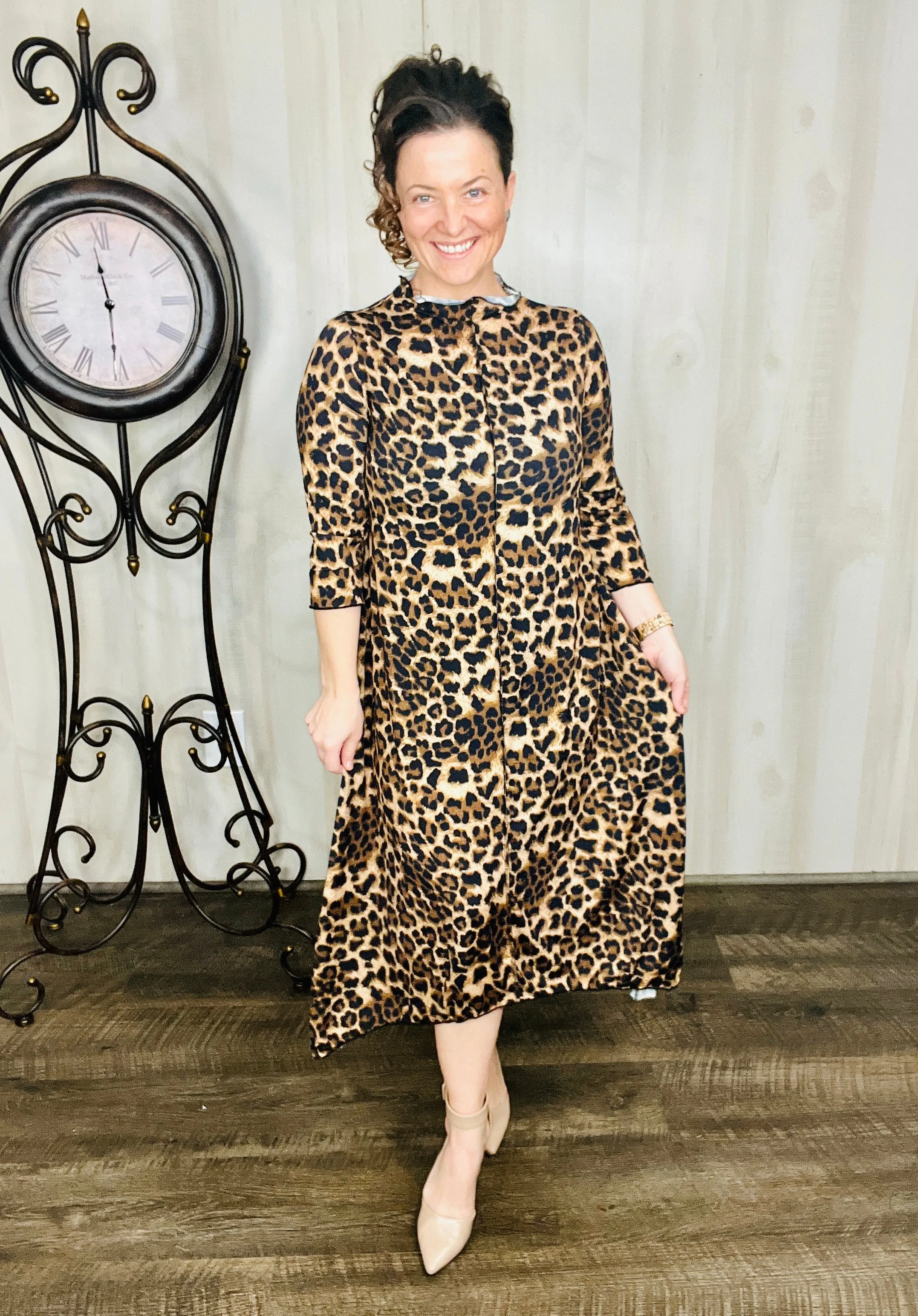 Jaqueline Vintage Dress- Leopard