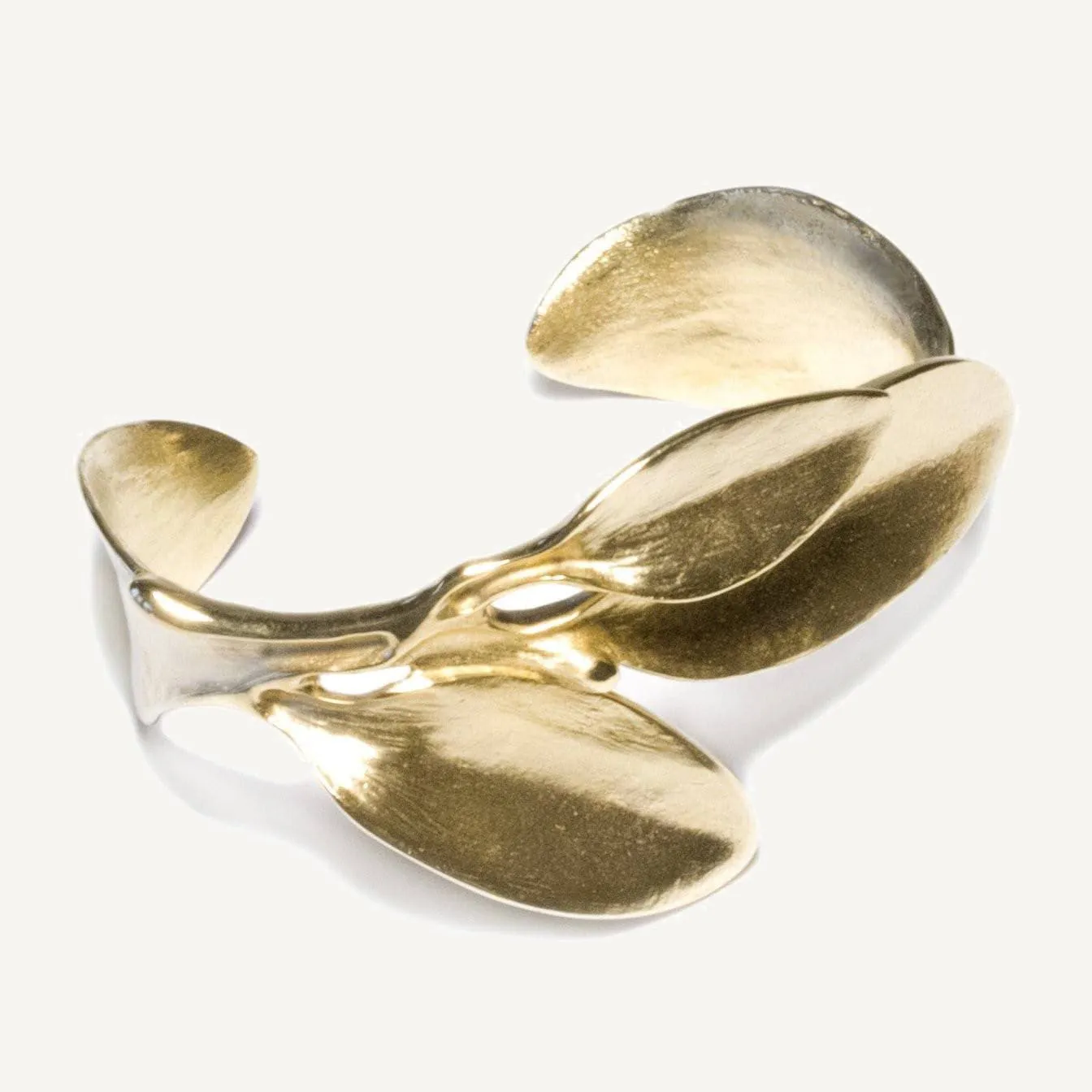 Leaves Cuff Bracelet - Yellow Bronze