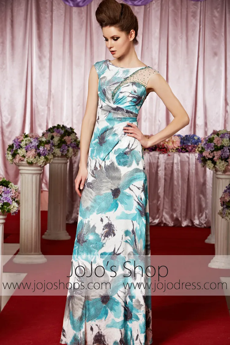 Modest Floral Long Elegant Prom Formal Evening Dress CX830298