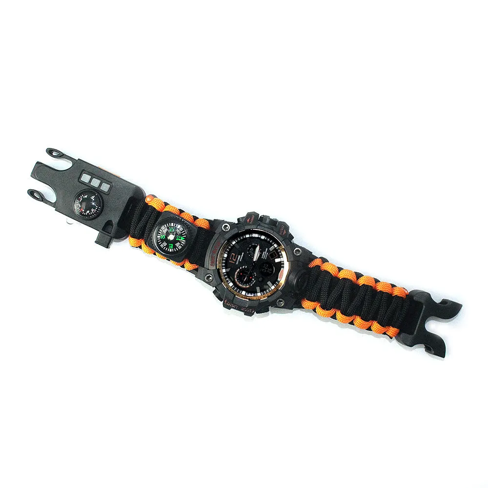 Multifunctional Survival Bracelet,Rechargable Watch Compass Gear