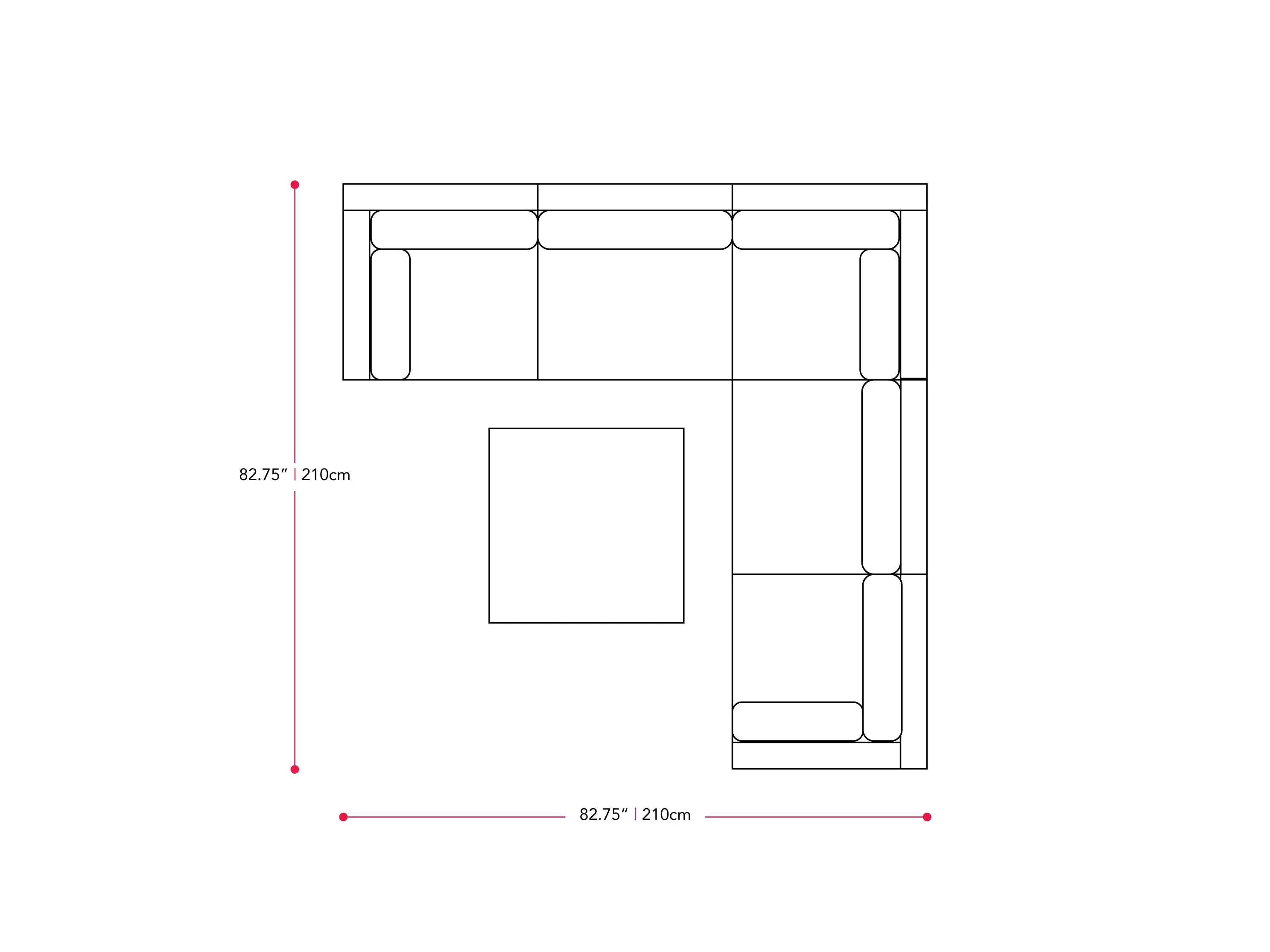 Patio Sectional Set, 6pc