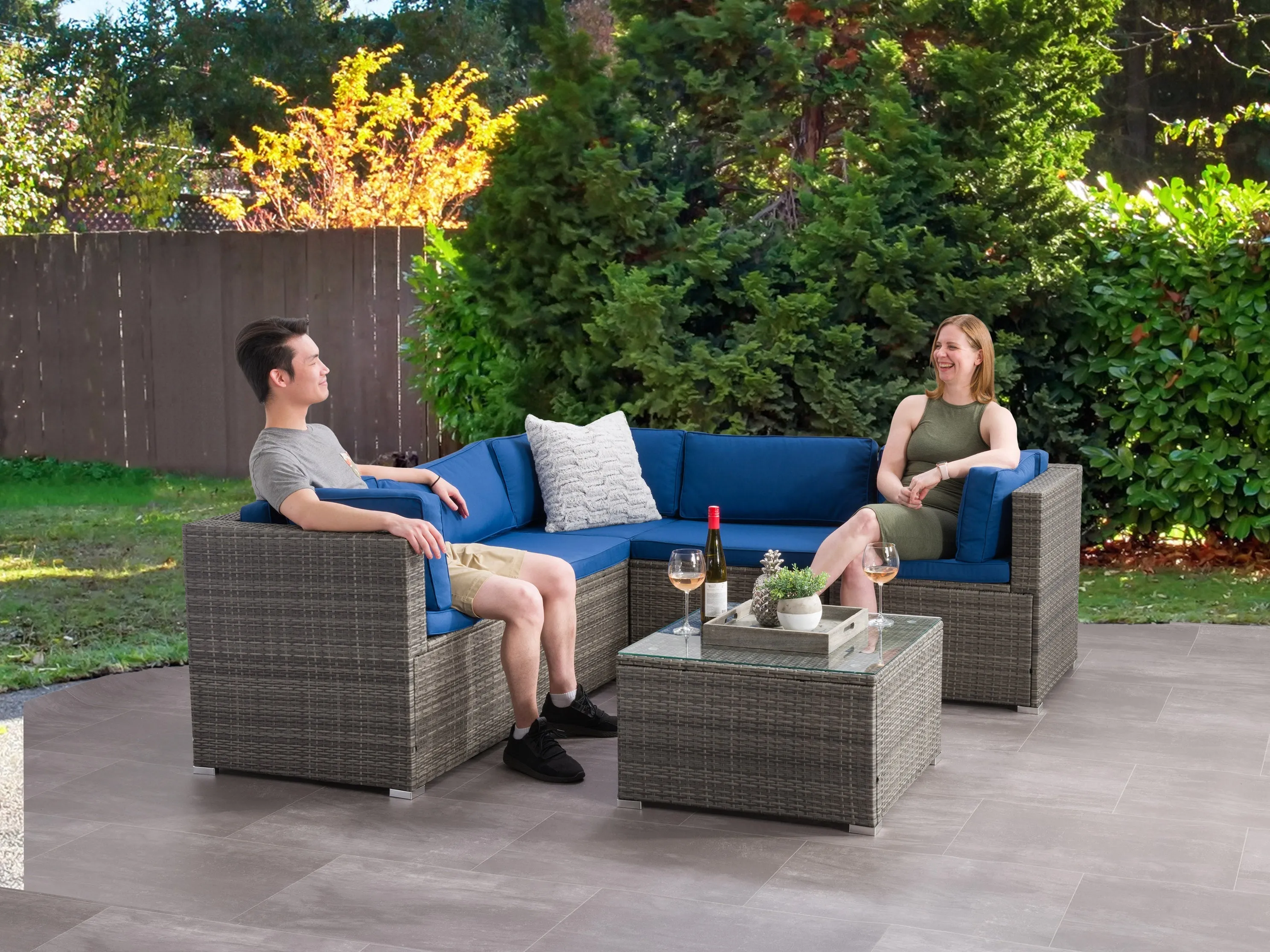 Patio Sectional Set, 6pc