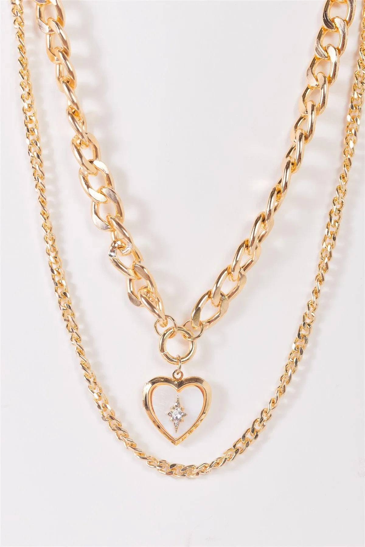 "Sailor Moon" Gold Link Chain Pearl Heart Jewelry Sets