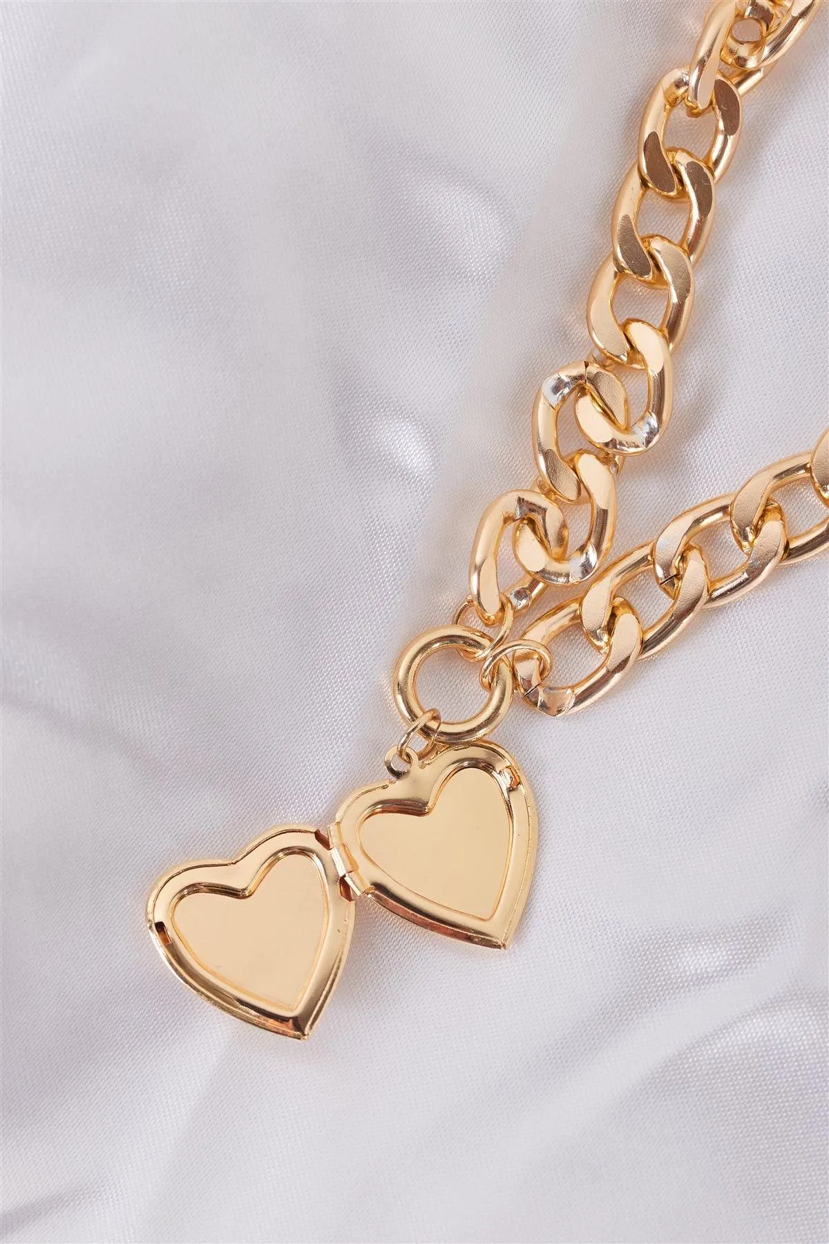 "Sailor Moon" Gold Link Chain Pearl Heart Jewelry Sets