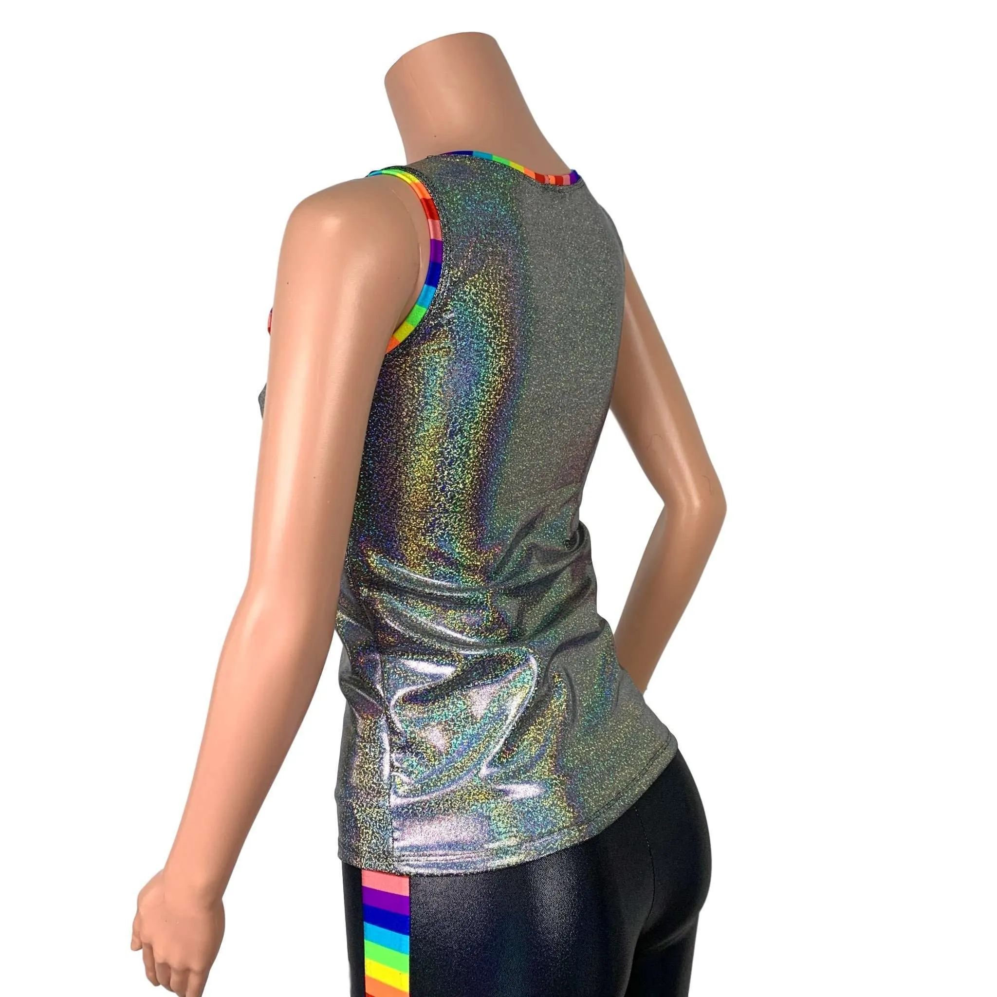 Rainbow Pride Holographic Tank Top