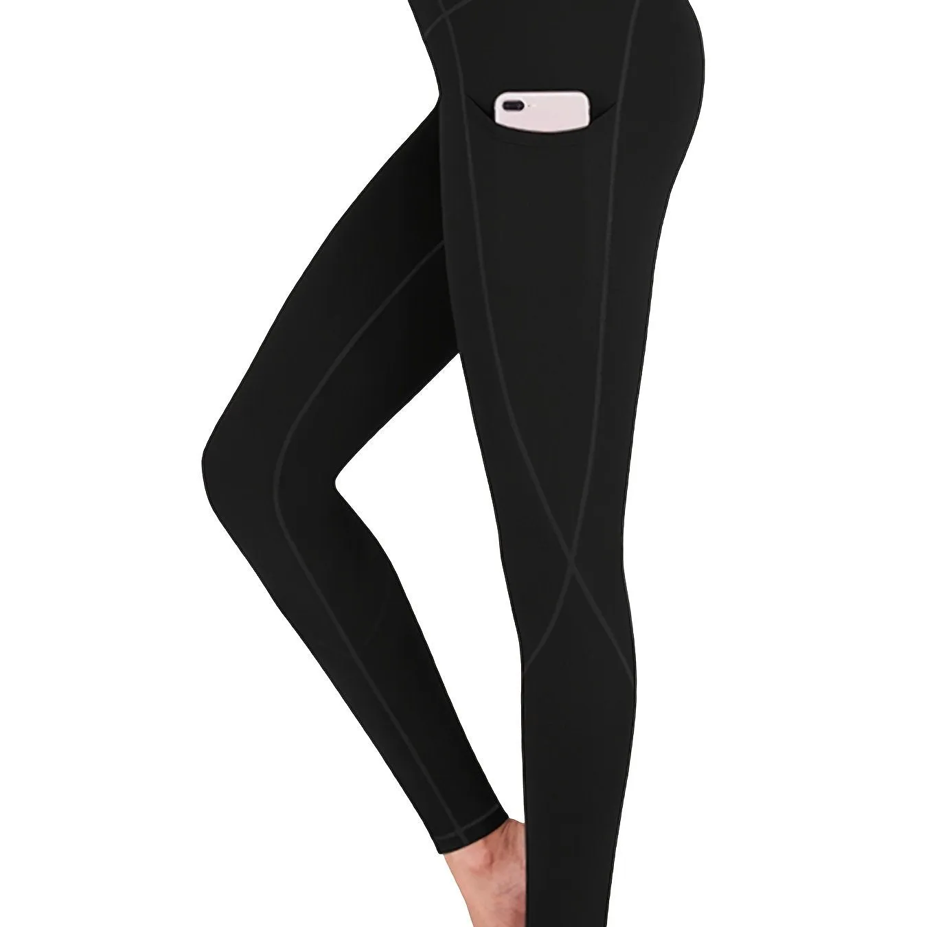 Seamless Yoga Leggings With Phone Pocket High Waist Breathable Fitness Workout Yoga Pants