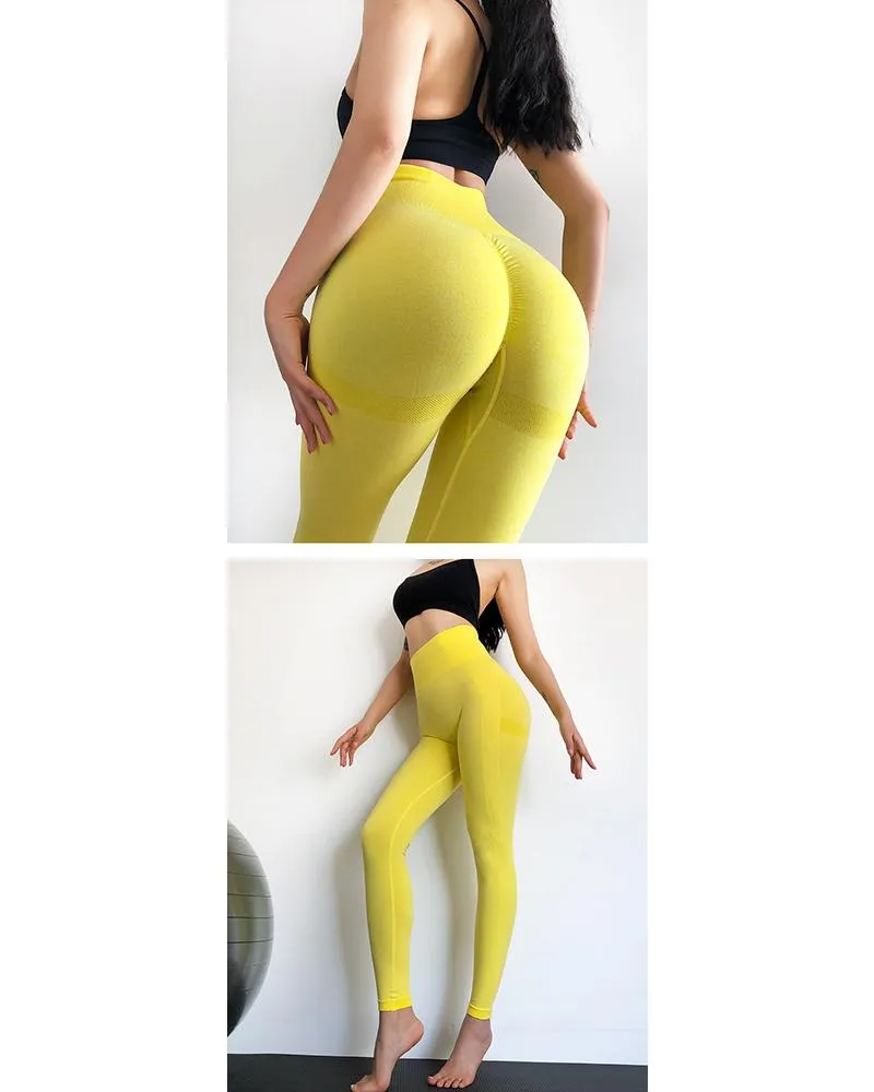 Solid High Elastic Yoga Active Pants