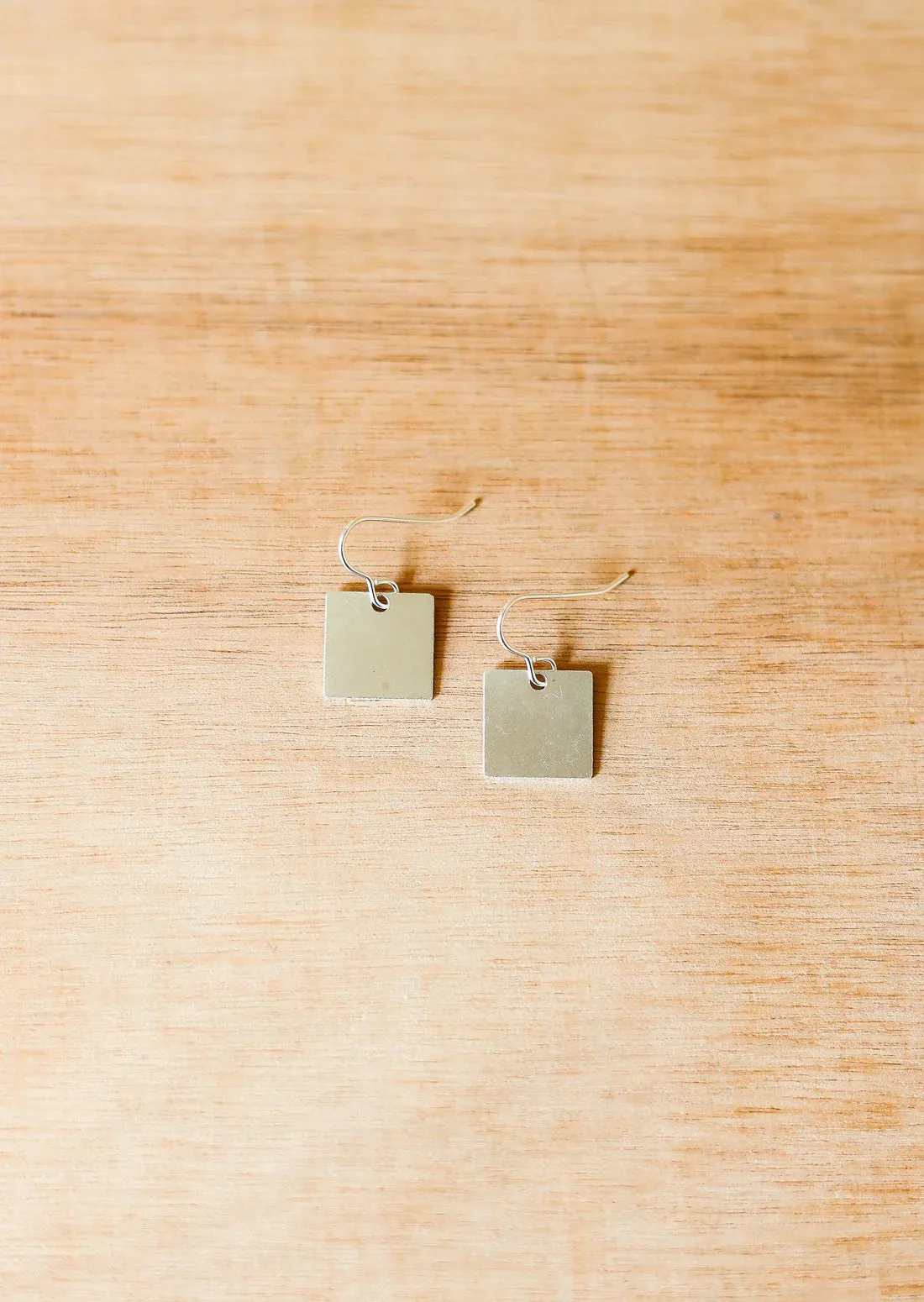 Square Drop Silver Earrings