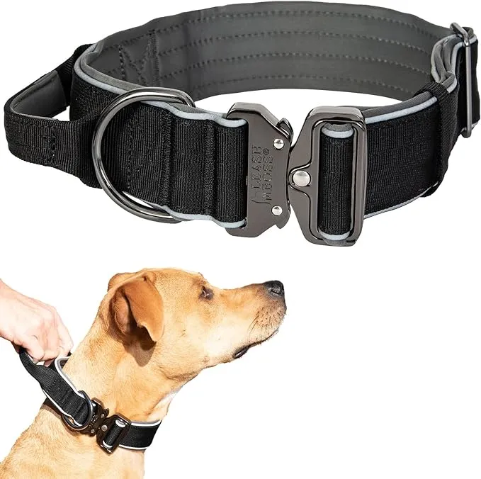 Tactical Dog Collar with Reflective Strips and Cobra Buckle