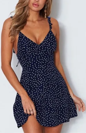 Women'S Casual Polka Dot Print Lace Dress