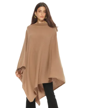 Women's Pure Cashmere Poncho Camel